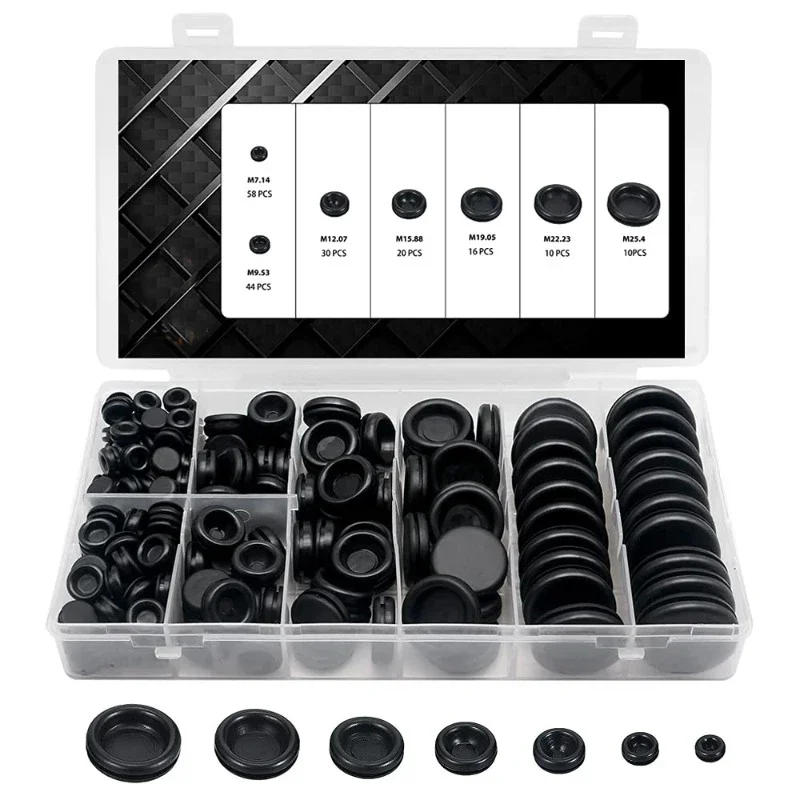 Description Picture 6 of item188pcs/Sets Waterproof Protect Wire Tool 7 Sizes Sealing Rubber Cables Grommet Kit Electrical Plugs Conductor Gasket Ring