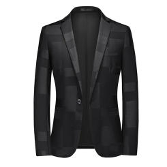 2024 Spring and Autumn New Men's Casual Suit Slim Fit Jacquard Groom Wedding Dress Men's Suit Trendy Men