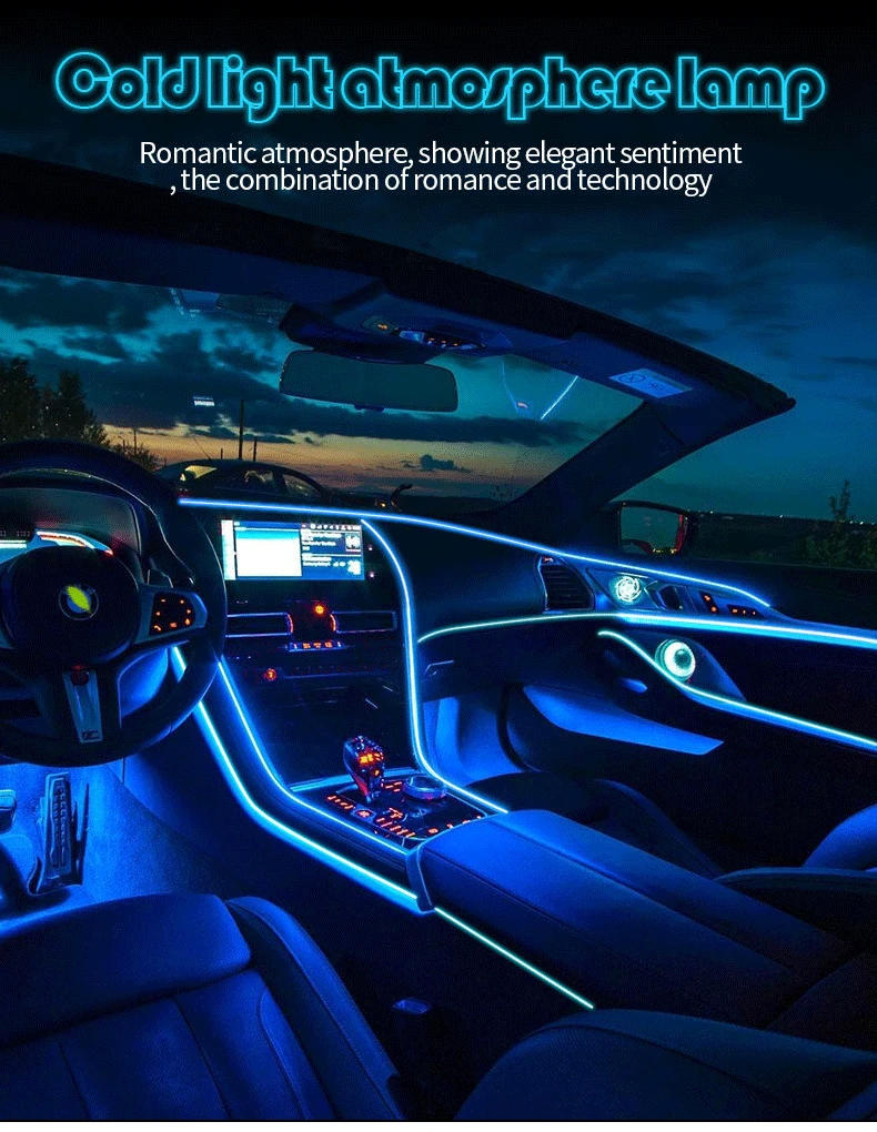 Description Picture 2 of itemAutomotive LED interior decoration light DIY flexible EL wiring automotive atmosphere light USB party diode neon light