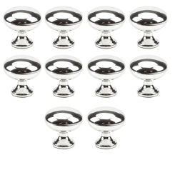 10pcs/set Round Cabinet Knobs Stainless Steel Drawer Knobs Kitchen Cupboard Pull Handles Furniture Hardware Accessory