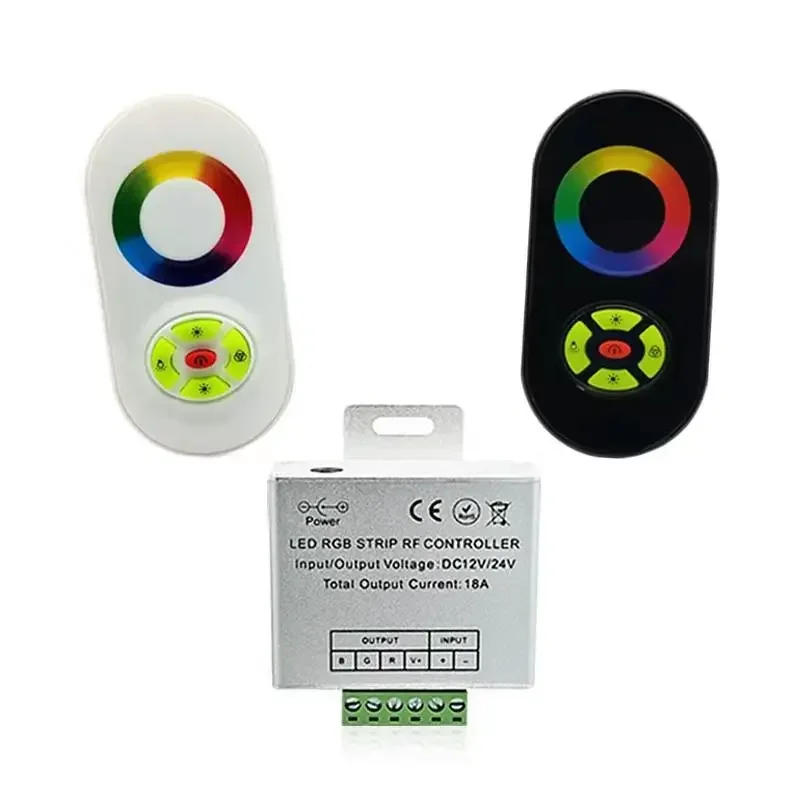 Description Picture 6 of itemHot DC12V-24V 18A RGB Controller Wireless RF Touch Panel Dimmer 5 Keys Remote Controle for 2835 3528 5050 RGB LED Strip Lights