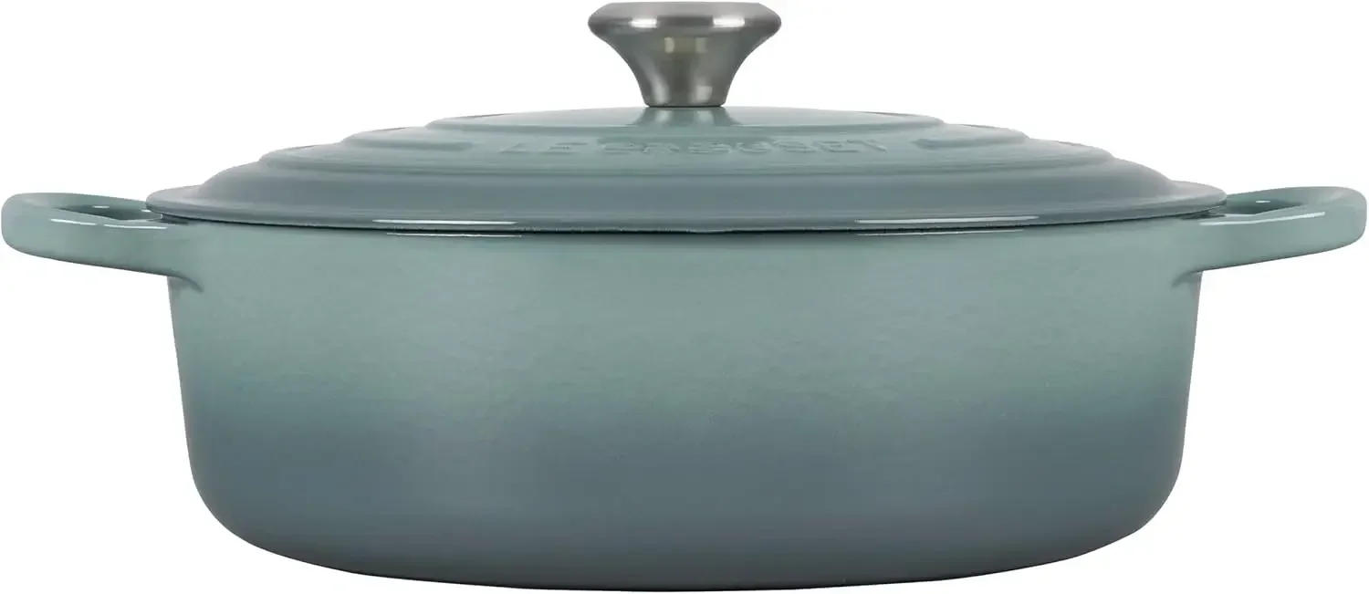 Description Picture 5 of itemLe Creuset Enameled Cast Iron Signature Round Wide Dutch Oven, 6.75 qt., Sea Salt