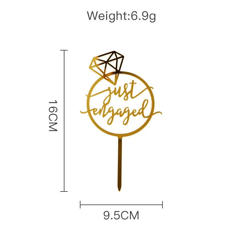 Description Picture 4 of itemAcrylic Cake Topper Romantic Proposal Diamond Ring Bride To Be Wedding Party Cake Decoration Wedding Baking Party Favors