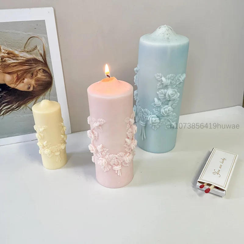 Description Picture 5 of itemRose Flower Bouquet Scented Candle Silicone Mold DIY Handmade Handicrafts Candle Making Plaster Soap Mould Home Decoration Tools