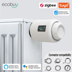 Tuya Smart Zigbee 3.0 Thermostatic Radiator Valve Zigbee/Wifi Thermostat Thermostatic Head Temperature Smart Life  Google Alexa