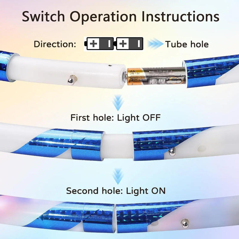 Description Picture 6 of item60/70/80/90cm Glow Sport Hoop Lose Weight Ring Hoop 7 Color Changing Yoga Circle Fitness Workout Equipment for Women Kids