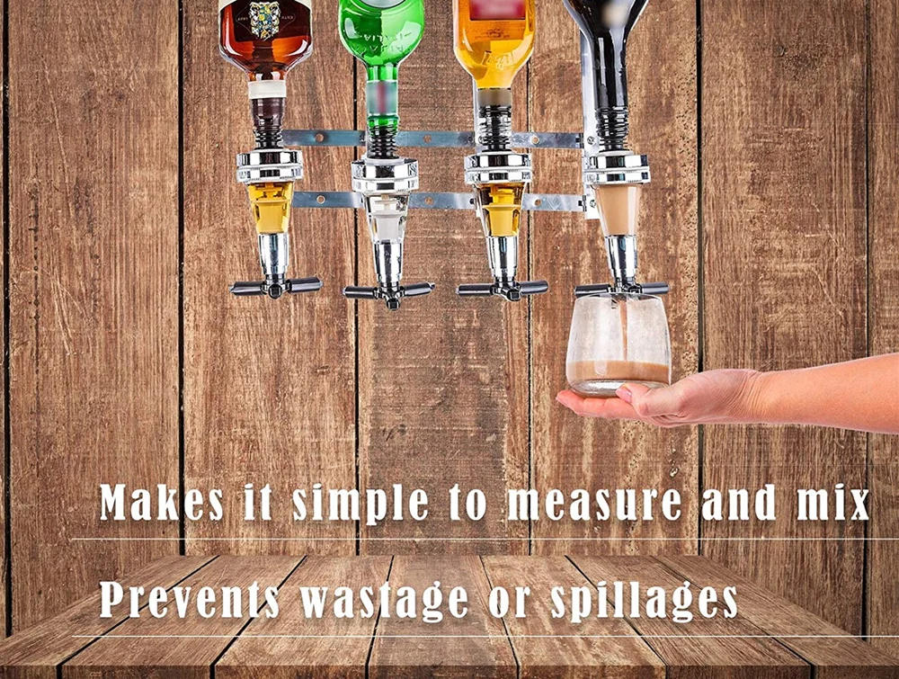 Description Picture 2 of itemWall-Mounted 1 Bottle Liquor Dispenser Wine Rack, Bar Butler Holder Drinks Alcohol Shot Station Liquor Beverage Whisky Dispenser