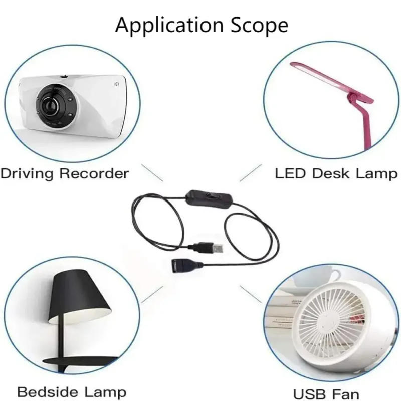 Description Picture 4 of item1m USB Cable Extension Cord With 304 Switch ON/OFF Cable Extension USB 2.0 A Male to A Female Extension Extender Cable