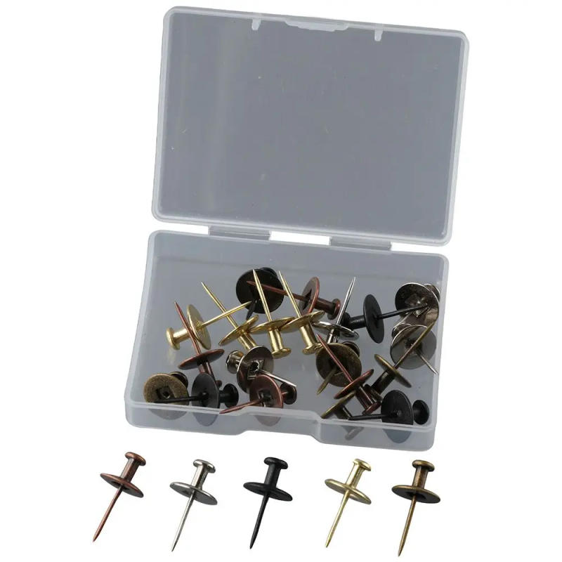 Description Picture 2 of item25 Pcs Decorative Double Headed Picture Hangers 5 Colors Nails Picture Hanging Hook Home Office