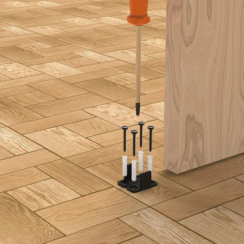 Description Picture 5 of itemNew High Quality Barn Door Guides Kit Strong Anti Swinging Black Carbon Steel Floor Guide Sliding Floor Hardware