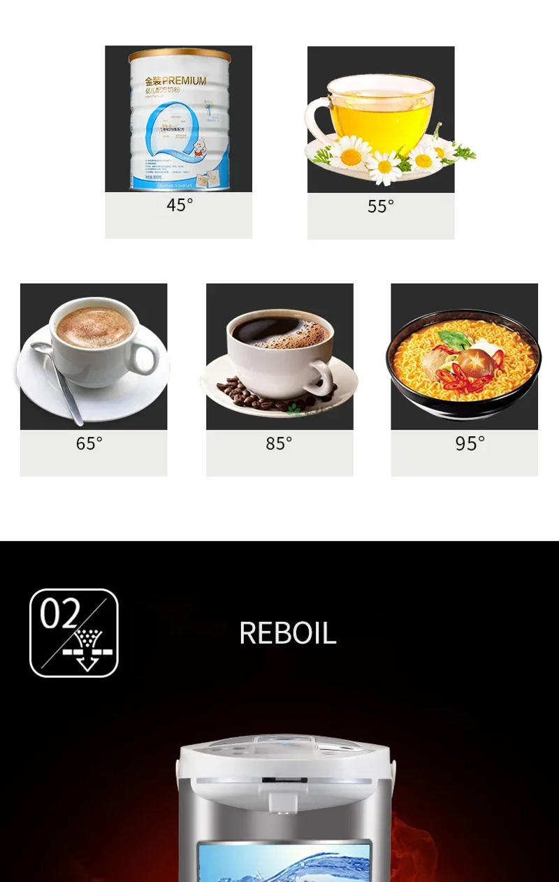 Description Picture 5 of itemTSJElectric Kettle household steel electric water bottle with automatic insulation 220V hot water kettle for boiling water