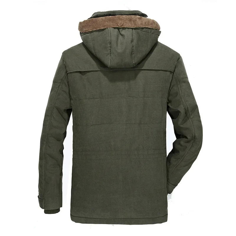 Description Picture 6 of itemMen Hooded Casual Warm Parkas Long Down Jackets Winter Coats 6XL Good Quality Male Fit Winter Coats Multi-pocket Cargo Jackets