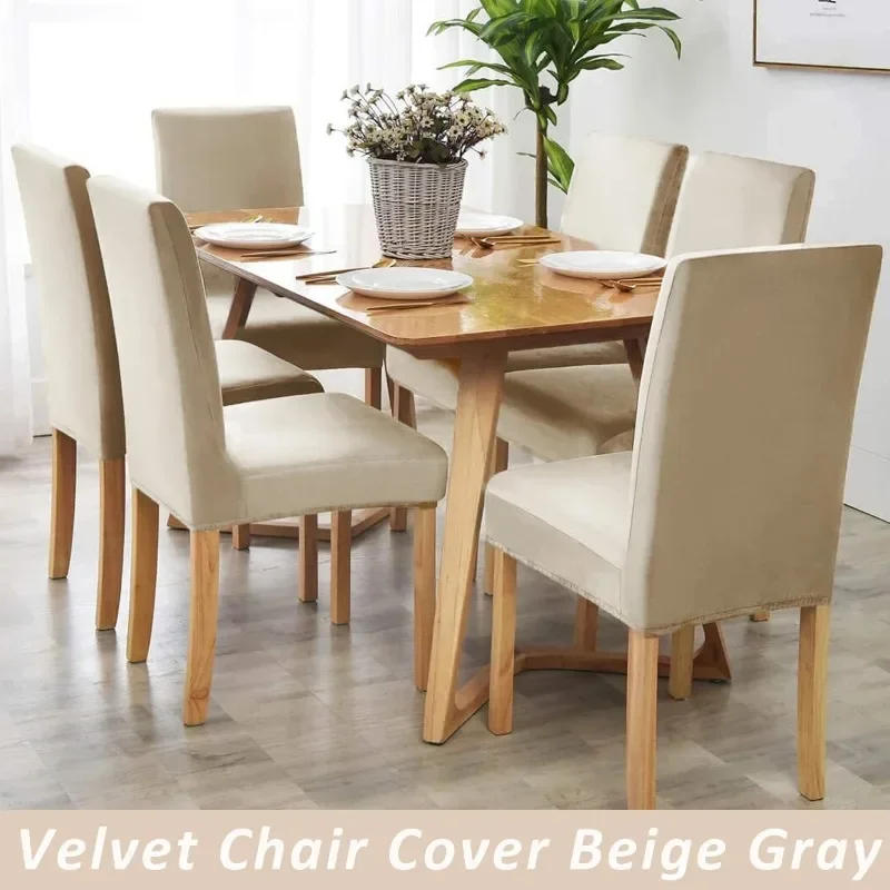 Description Picture 5 of itemVelvet Chair Cover for Dining Room Spandex Stretch Super Soft Chair Slipcover for Kitchen Home Hotel Wedding Banquet