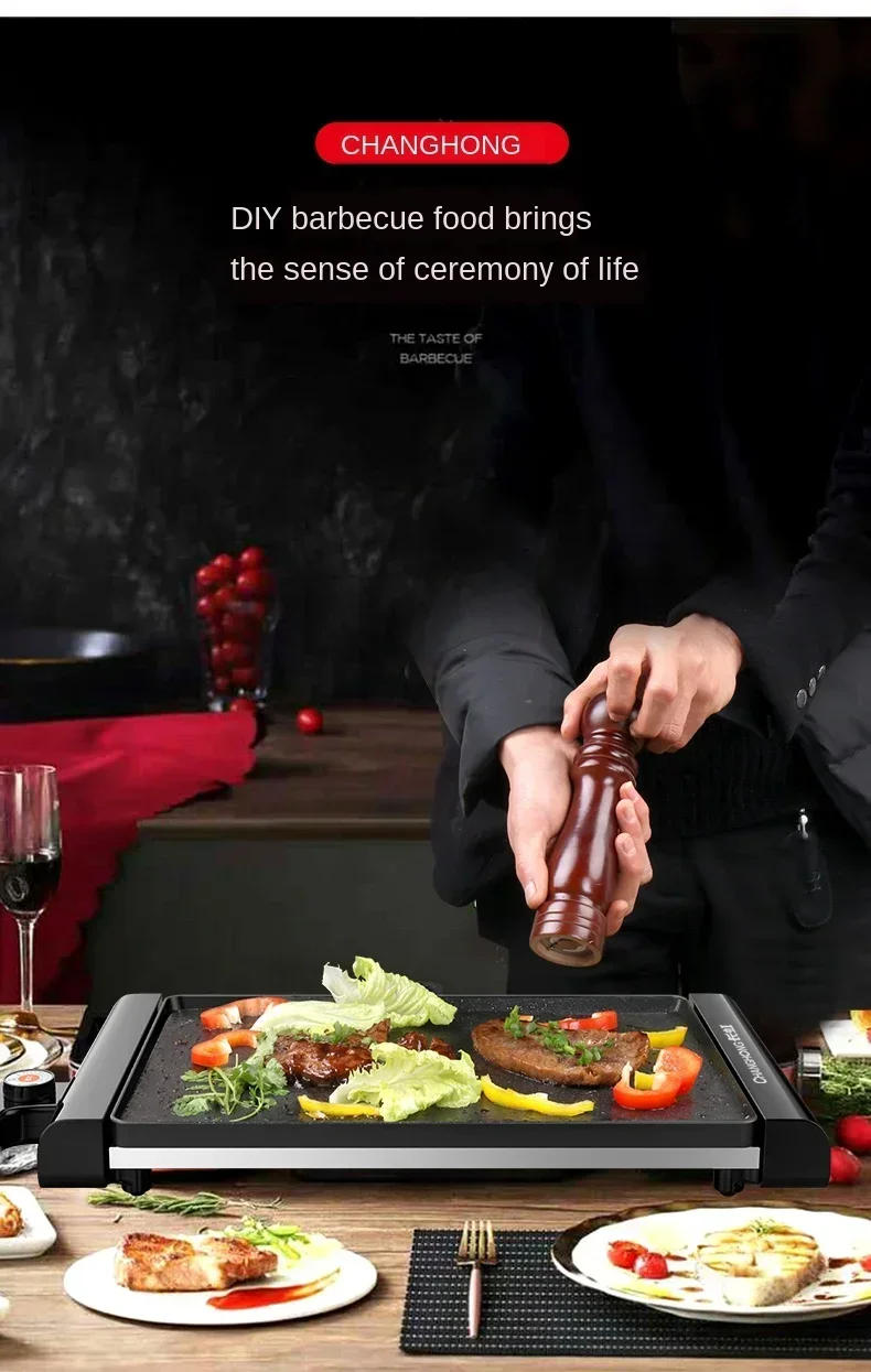 Description Picture 4 of item220V Korean Style Non-Stick Electric Grill Pan for Smokeless BBQ, Hotpot and Griddle Cooking at Home A