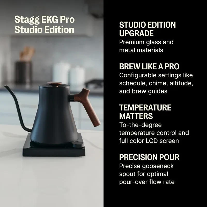Description Picture 3 of itemFellow Stagg EKG Pro Studio Electric Gooseneck Kettle - Pour-Over Coffee and Tea Pot, Stainless Steel, Quick Heating