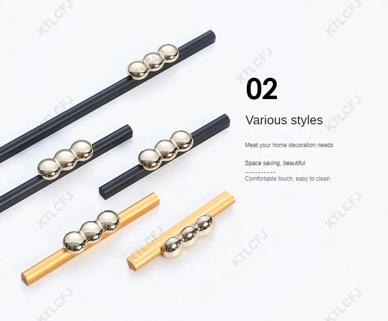 Description Picture 6 of itemAmerican European Modern Simple Wardrobe Cabinet Aluminum Alloy Long Handle Gold Black Extended Door Handle