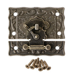 55mmx47mm Vintage Style for LATCH Wooden Box Hasp Pad Chest Lock Bronze Tone  T5EF