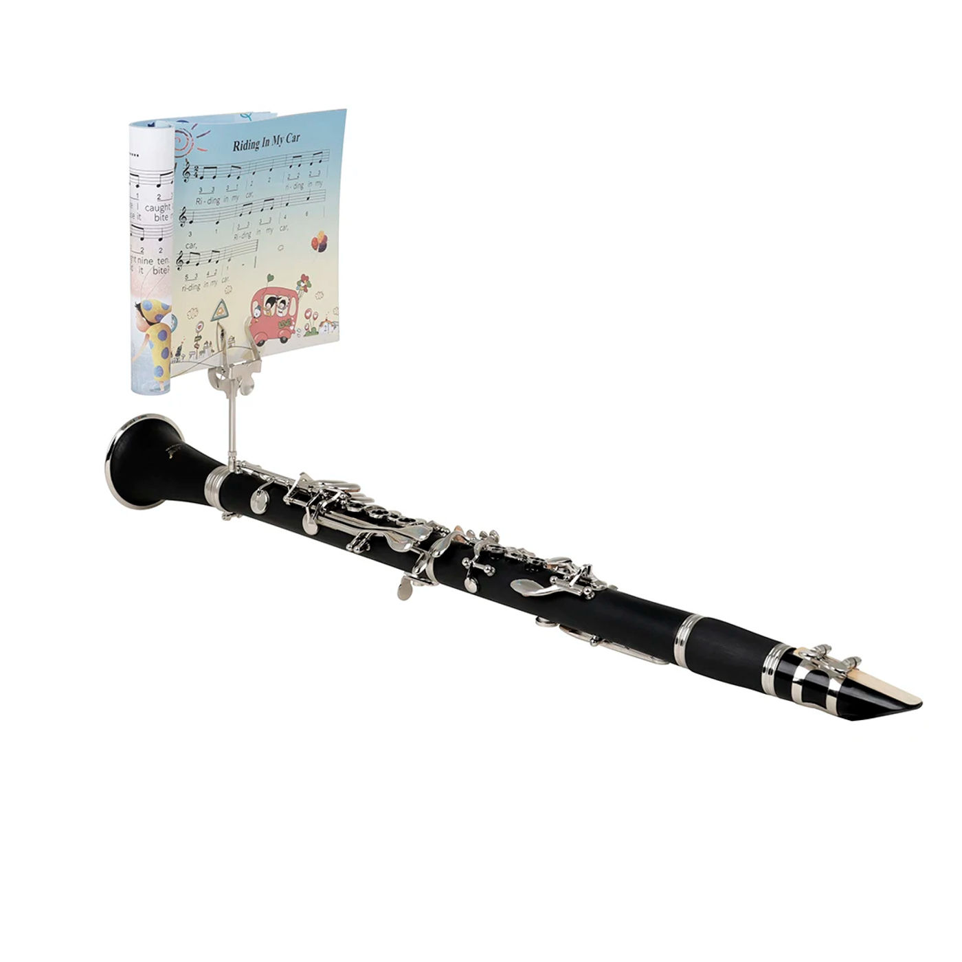 Description Picture 5 of itemBlackwinds Clarinet Sheet Music Stand Silver Portable Marching Music Stand Metal Stand Fixer Woodwind Instrument Accessories