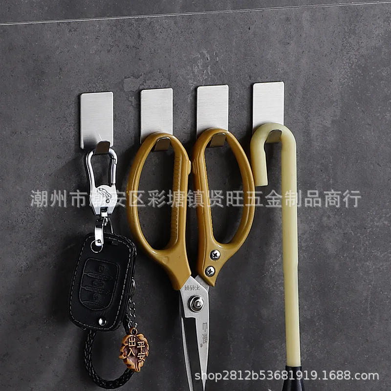 Description Picture 3 of itemSelf Adhesive Hook Stainless Steel Heavy Wall Hanger Hooks Bathroom Organizer Towel Rack Multi-purpose Kitchen Holder Shelf