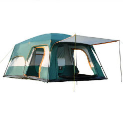 Camel Color Two-Bedroom One-Living Room Tent Outdoor Camping Multi-Person Travel Pavilion