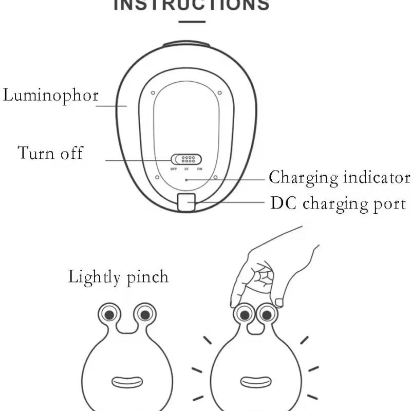 Description Picture 3 of item1pc Home lighting Bedside Silicone Animal Night Lights New design Cute Silicone Led Night Lighting cute slug night lamp