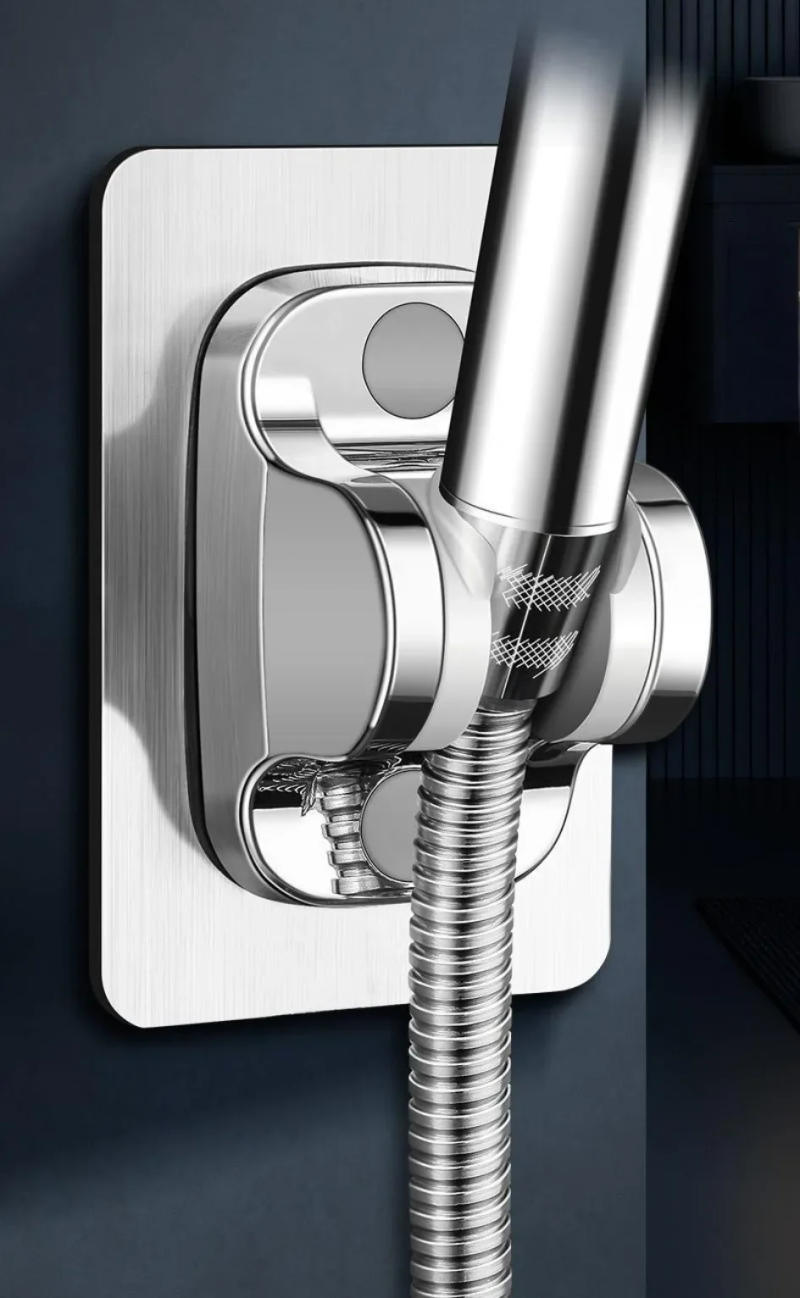 Description Picture 2 of itemWall Mount Strong Adhesive Shower Head Holder ABS Waterproof Adjustable Bathroom Shower Bracket Easy Installation Base