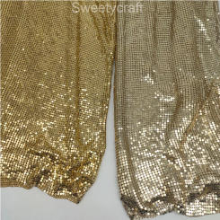 2022 Fashion Glomesh Flexible Metal Sequin Mesh Fabric Gold Color for Clothing DIY Jewelry Party Chainmail Dress