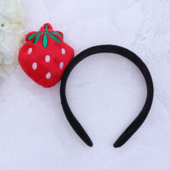 Plush Hair Fruit Headband Fresh Headwear Hair Accessories for Party Cosplay Hair Decor (Strawberry)