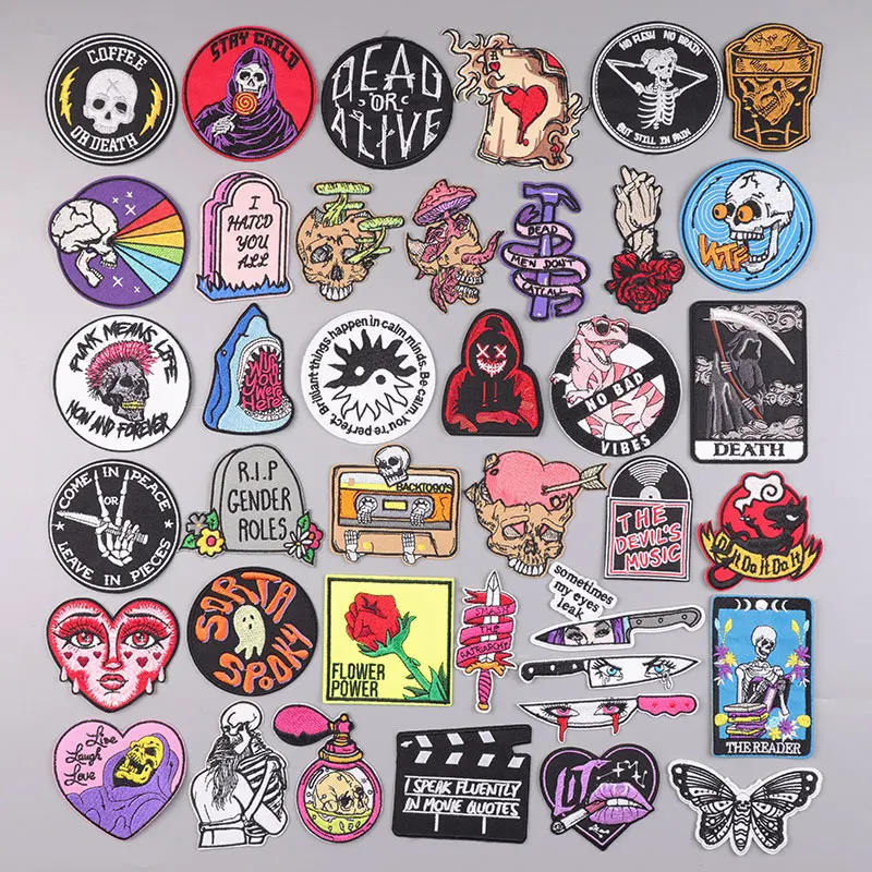 Description Picture 3 of itemKnives Embroidery Patch Iron/Sew On Patches On Clothes Fusible Patch Embroidered Patches Scary Decoration Applique