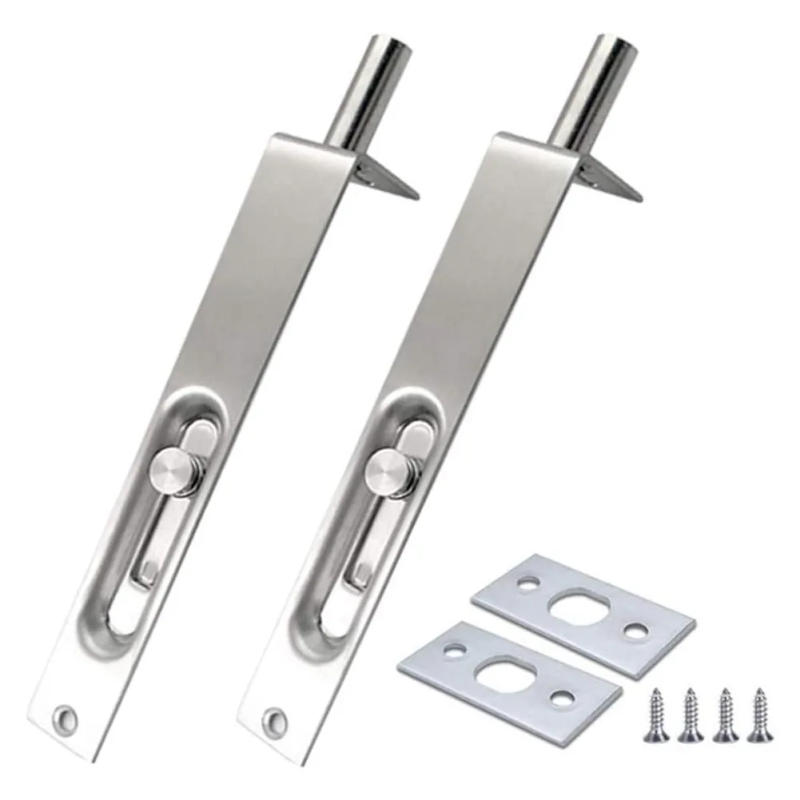 Description Picture 3 of item2pcs 4 Inch Stainless Steel Safety  Door Bolt Security Guard Door Latch Sliding Door Lock Bathroom Bolt Dust Proof Hardware
