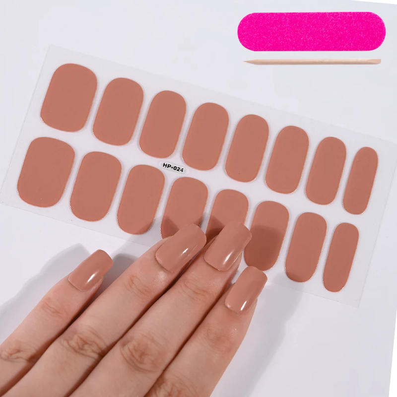 Description Picture 6 of item16Tips Oval Solid Color Nail Stickers Decals UV Semi Curing Gel Nail Sticker Christmas Red/Green Full Cover DIY Manicure Wraps *