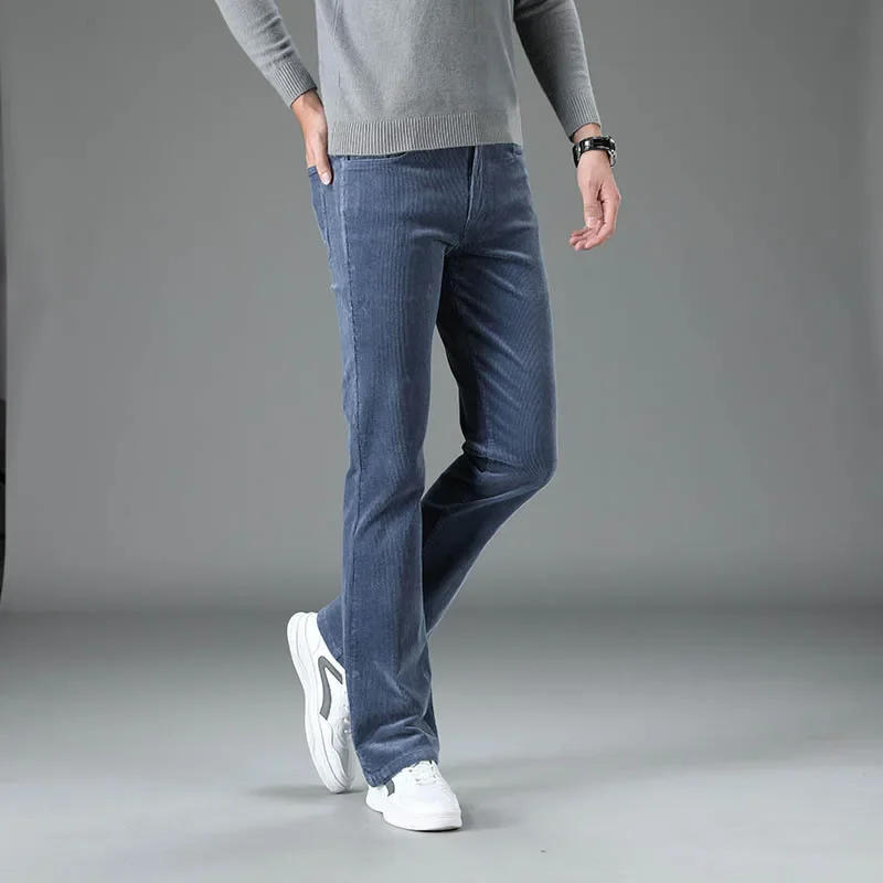 Description Picture 3 of itemAutumn Spring Winter Men's 2023 Commercial Casual Corduroy Flares Trousers Male Bell-Bottom Boot Cut Pants