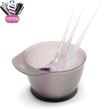 Glitter Crystal Soft Hair Dye Coloring Kit Professional Hairdressing Mixing Bowl and Brush Shiny Bright Home Beauty Salon Tools