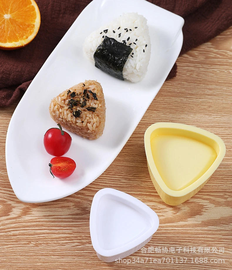 Description Picture 2 of itemNew DIY Sushi Mold Onigiri Rice Ball Food Press Triangular Sushi Maker Mold Japanese Home Kitchen Bento Accessories Tools