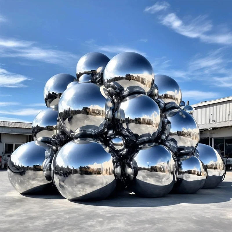 Description Picture 2 of itemHanging inflatable mirror ball giant  balloon for party family wedding opening decoration gold silver black color