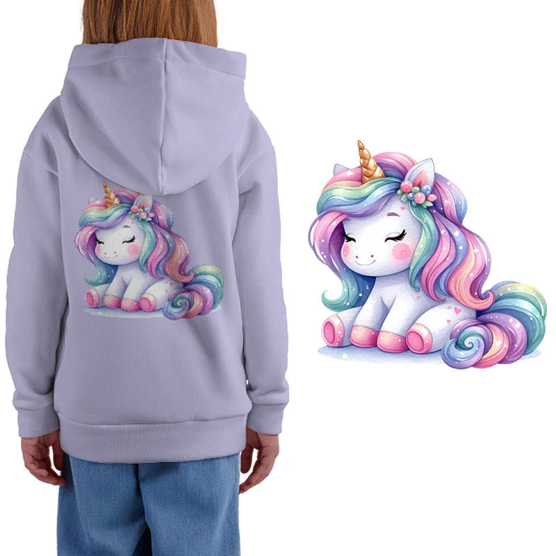 Description Picture 4 of itemCute Unicorn Birthday Pattern Heat-sensitive Patches Application Stripes on Kids Clothes ironing Printing for Tops DIY Decals