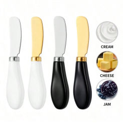 Stainless Steel Cheese Knife Ceramic Handle Butter Knife for Butter Bread Jam Cream Spatula Baking Cake Scraper