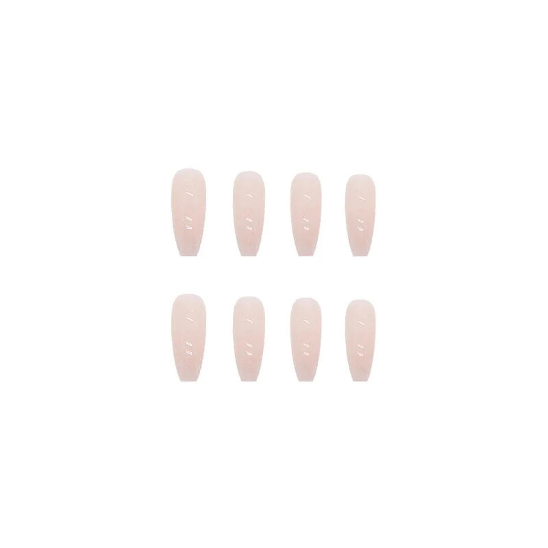 Description Picture 5 of item24Pcs/Box Long Coffin Artifical False Nails Gradient Color with Glue Fake Nails Wearable Ballerina Simple Press on Nails Tips