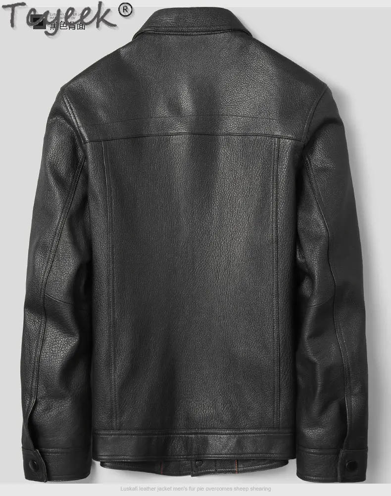 Description Picture 5 of itemTcyeek Male Leather Jacket 100% Genuine Leather Man Jackets Spring Fall Men Clothing Fashion Short Goatskin Coats Slim Chaquetas