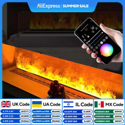 New 3D realistic flame water vapor fireplace humidifier, 5-year warranty, silent water mist, automatic drainage, steam fireplace