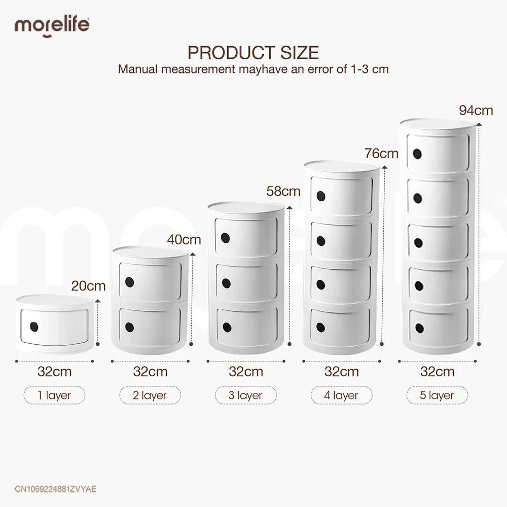 Description Picture 5 of itemNordic Round Simple Nightstands Plastic Bedroom Bedside Cabinets Creative Mini Small Night Stand Table De Chevet Home Furniture