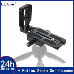 Camera L Bracket Quick Release Plate 1/4" Screw Swiss Vertical Film Video for Nikon Canon Sony Fuji DSLR Camera Tripod Ball Head