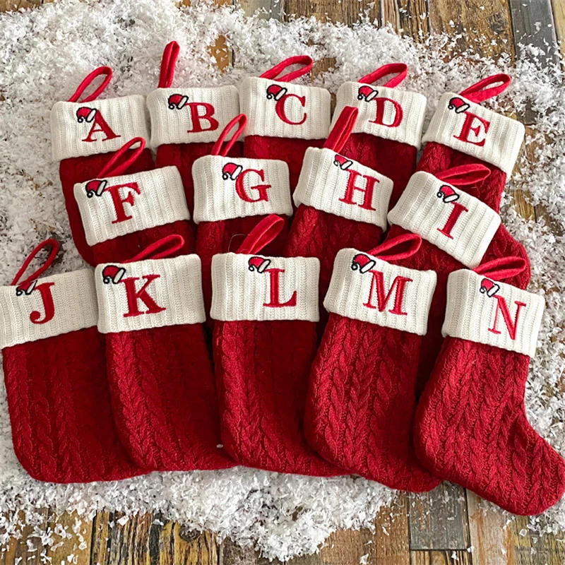 Description Picture 4 of item1PC Xmas Socks Christmas Stocking Christmas Decorations Durable High Capacity Candy Bag Decorations Christmas Gift Bag
