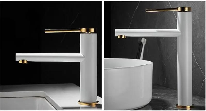 Description Picture 4 of itemBasin Faucet Brass Bathroom Mixer Tap Black/Grey Wash  Single Handle Hot and Cold