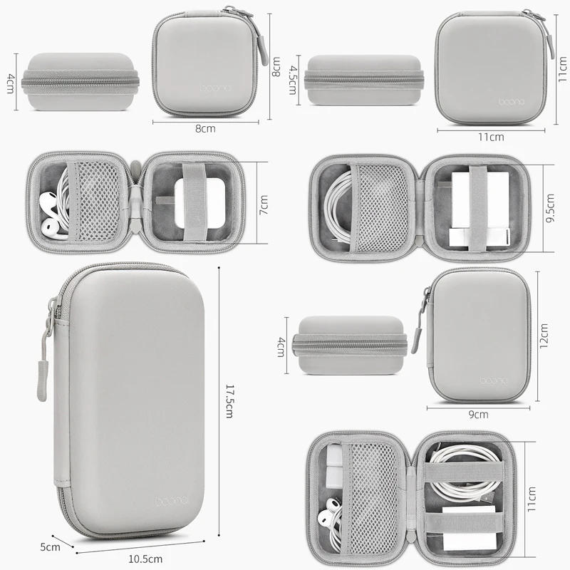 Description Picture 3 of itemPortable Travel Organizer Bag Cable Storage Organizers Earphone Case Mini Hard Shell Digital Gadgets Storage Zipper Bags