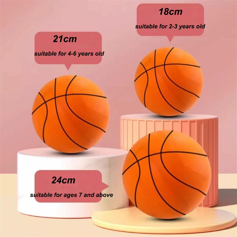 Description Picture 6 of itemSilent Basketball Quiet No Noise High Density Soft PU Foam Squeezable Ball Indoor Mute Bouncing Basketball Children Sports Toys