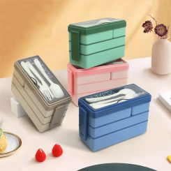 3 Layers Lunch Box 1450ml Compartment Bento Boxes For Adults Students Lunch Box With Fork Spoon Microwave Food Storage Container