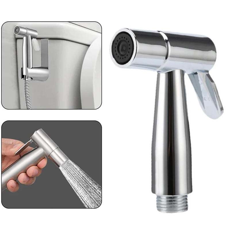 Description Picture 3 of itemHandheld Toilet Faucet Sprayer Held Stainless Steel Sprayer Gun Hand Bidet Spray Bathroom Self Cleaning Shower Head Hand Faucet