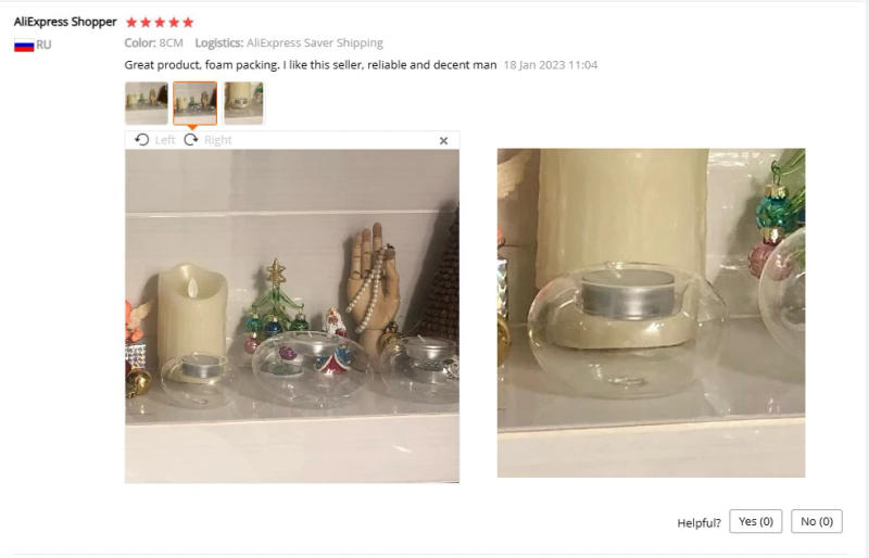 Description Picture 2 of itemCreative Round Hollow Bauble Ball Clear Glass Tea Candle Holders Candlestick Dining Home Garden Decor Wedding Tealight Supplies