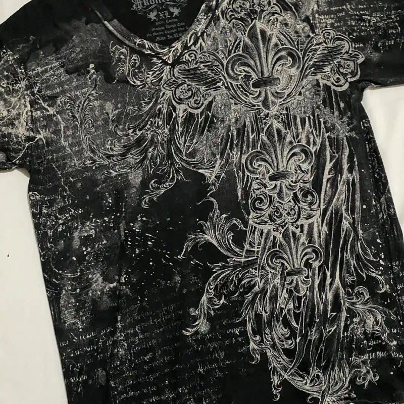 Description Picture 5 of itemGothic Retro Large Printed Graphic T-shirt for Women Summer New Versatile Street Clothing Hip-hop T-shirt Y2K Oversized T-shirt